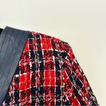 Alexia Admor  Zenia Tweed Boucle Faux Leather Trim Dress Womens 8 Navy Red Photo 3