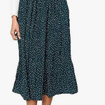 Exlura  High Waisted Polka Dot Pleated Midi Skirt Size Small Photo 0