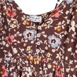 Pinkblush  Boho Brown Floral Empire Waist Ruffle Hem Maternity Midi Dress Small Photo 5