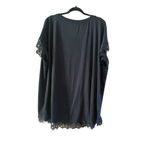 Ava & Viv Women's Black Short Sleeve Tee with Lace Trim 4X Photo 2
