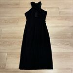 Mara Hoffman  Viscose Black Criss Cross Keyhole Halter Midi Sheath Dress Size M Photo 1