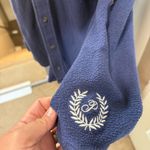 PINK - Victoria's Secret Victorias Secret PINK Button Down Sherpa Fleece Shirt Jacket Blue Navy Oversize Photo 2