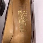 Salvatore Ferragamo Vintage  Brown Leather Kiltie Low Heel Shoes Size 7.5 AA Photo 3