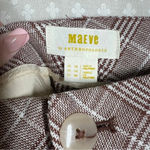 Anthropologie Maeve NWT Brown Plaid Pleated High Rise Wide Leg Pants Photo 4