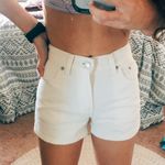 Levi’s White High Waisted Denim Shorts  Photo 0