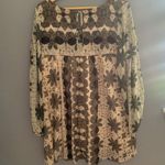 Free People  cream floral chiffon babydoll dress Photo 7