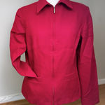 Sag Harbor Women’s 100% Wool Full Zip Lined Blazer Red Sz 8 Shoulder Pads VTG Photo 0