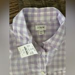 J.Crew Gingham Lightweight Cotton Signature Fit Lilac Button Down Top XSP Casual Photo 1