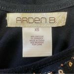 Arden B Mini Dress XS Black Tank Top Gold Sequin Blue Embroidered Jersey Knit Photo 7