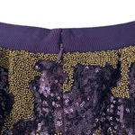 Club Monaco  Gold Burgundy Beaded Sequin Mini Skirt size 6 Photo 4
