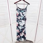 Philosophy Oversized Floral Faux Wrap Side Tie Sleeveless Maxi Slip Dress Blue 4 Photo 8