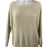 Pins and Needles Women's Beige Lace Hem Crewneck Long Sleeve Sweater Top Size S Photo 0