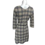 Lands' End  Brown Houndstooth Plaid Faux Wrap Belted Mini A-line Dress Size 6-8 Photo 1