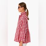 Tuckernuck  Pomander Place Apple Red Gingham Scarlett Button Down blouse top long Photo 5