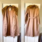 Aritzia  Wilfred Waldorf Coat Faux Fur Wool Belted Camel Large EUC Photo 6