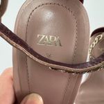 ZARA Heels Womens 36 5 US Pink Chain Detail Square Toe Wrap Ankle Photo 3