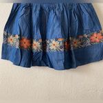 POL 🆕 Denim Embroidered Floral Skater Mini Shirt S🆕 Photo 7