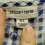Chloe + Rene Size XL Blue White Checkered Anchor Sleeveless Nautical Shift Dress Photo 4