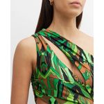 DUNDAS Gala Ruched One Shoulder Cutout Jersey dress Jungle Camo IT 46 US 10 Green Photo 5