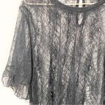 Torrid  WOMEN'S Plus Size 4X SHORT SLEEVE ALL OVER FLORAL LACE TOP BLACK Photo 1