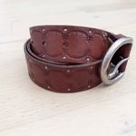 Womens Genuine Leather Belt Size L Brown Tooled Western Boho Rustic Retro Size L Photo 1