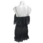 ZARA  Black Sleeveless Embroidered Smocked Cami Tank Mini Bodycon Dress Size M Photo 1