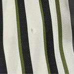 AYR Women’s Size XS Cream Green Black Striped Tie Neck Button Down Midi Dress Photo 12