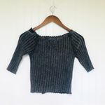 We The Free Meant To Be Black Ribbed Cropped Short Sleeve Tee Top Medium New Photo 4