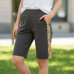 Disney NWT  Parks Mickey Leopard Print Biker Workout Shorts Sz 2X Mid Calf Photo 0