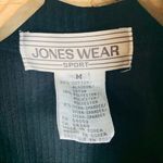 Jones New York Vtg Joneswear Black Velour 1/4 zip Shirt Medium Photo 2