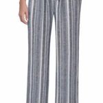 Briggs New York Briggs Linen Blend Striped Wide Leg Pants  Photo 0