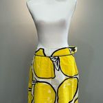 Anthropologie Yellow Odille Lemon Print Skirt Size 10 VGUC w/ FLAW Photo 0