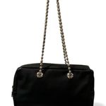 Furla Black Leather Shoulder Bag with Silver Chain Strap EUC Photo 0