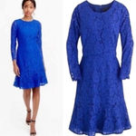 J.Crew Blue Cobalt Lace Classic Formal Holiday Party Cocktail Dress Size 2 XS Photo 1