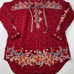 Johnny Was Gina tie neck heavily embroidered blouse NWT RARE Photo 2