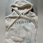 Forever 21 ‎ Women’s Size Medium Embroidered Cultured Plush Hoodie Photo 7