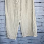 Japna  Cream Linen Tie Waist Pants Sz L Wide Leg Summer Beach Travel Resort Y2K Photo 3