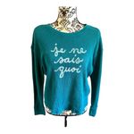 Anthropologie Turquoise Waffle Knit Sweatshirt Top Photo 1