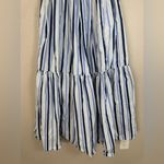 J.Crew Shirting Stripe Cotton Tiered Maxi Dress in Multi Blue size 2 $128 Photo 8