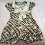 Kimchi Blue Brown and Cream Floral Checkered Romper Photo 2