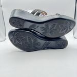 Born Women's Black Leather Flower Wedge Floral Sandals Size 9 Photo 6