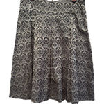 Chenault Women's Size 12 Brocade Midi Skirt Metallic Damask Pattern Formal Gray Photo 0