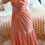 WAYF Orange One Shoulder Maxi Dress With Cut Out  Photo 3