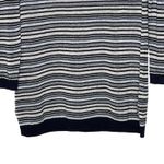 Talbots  Sweater Size Small White‎ Navy Blue Striped 100% Linen Knit Womens Photo 3