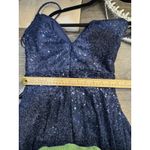 La Femme  27747 navy blue All Over sequin empire waist Blue Size 4 Photo 6