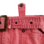 American Vintage Vintage Y2K Midi Canvas Skirt Button Slit Belted Pink XS Grunge Rock Punk Photo 2