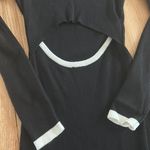 Amazon Black and White ribbed Long Sleeve maxi Dress with cutout in the front Photo 5