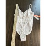 Colsie Women's Ribbed Eyelet Lace Trim Bodysuit Off White Size L Photo 2