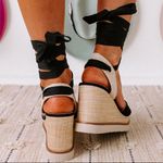 Soda Black Ballerina Wedge Platform Photo 3