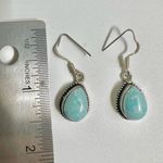 Silver tone turquoise drop earrings Blue Photo 7